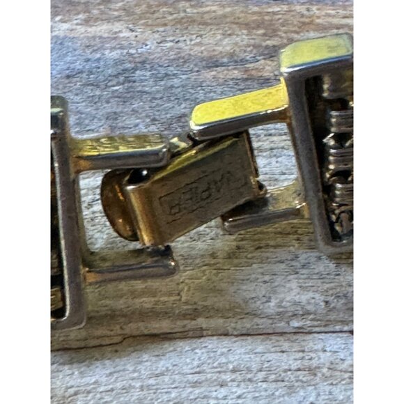 Vintage Napier Goldtone Mesh Bracelet With Fold Over Clasp - Picture 3 of 5